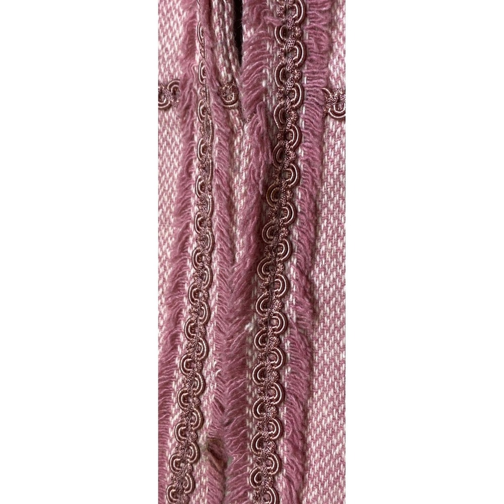 VTG Chic Pink Tweed Collarless Jacket Blazer Women Embellished Trim lined nice! - Picture 7 of 15